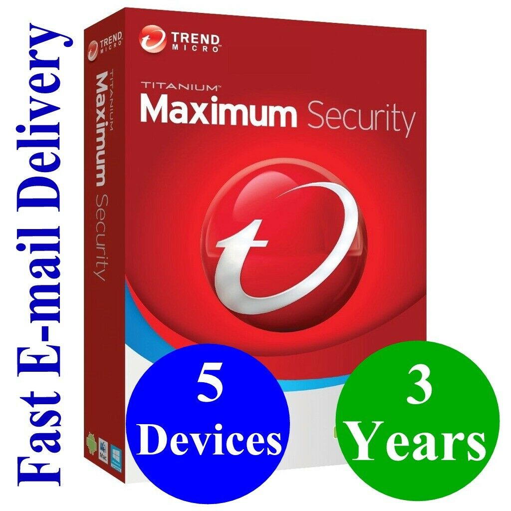 Trend Micro Maximum Security (2021) - 3 Year / 5 Device