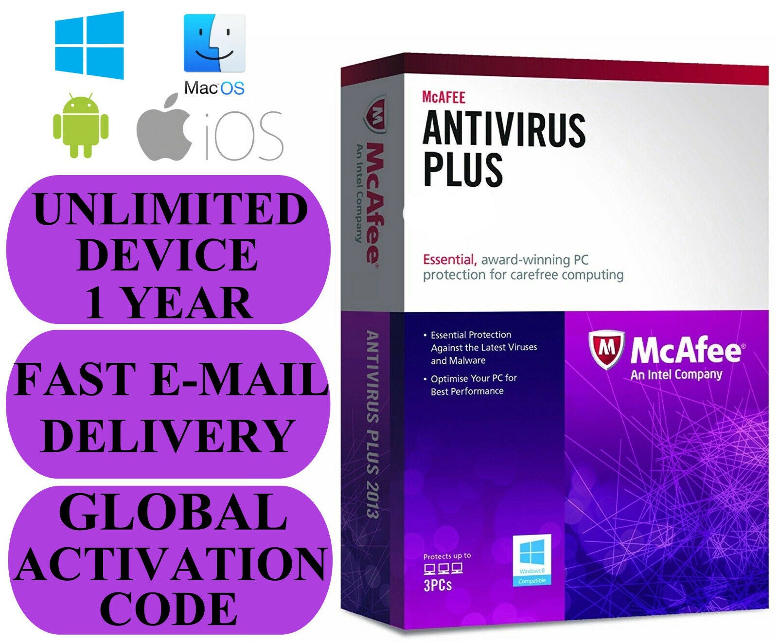 McAfee AntiVirus Plus 1 Year / Unlimited Devices