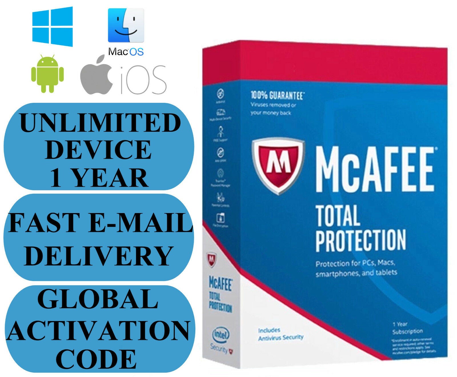 McAfee Total Protection - 1-Year / Unlimited Devices