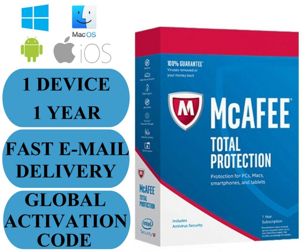 McAfee Total Protection - 1 Year / 1 Device - Global + KwinCleaner & KwinShield — Complete PC Protection Bundle